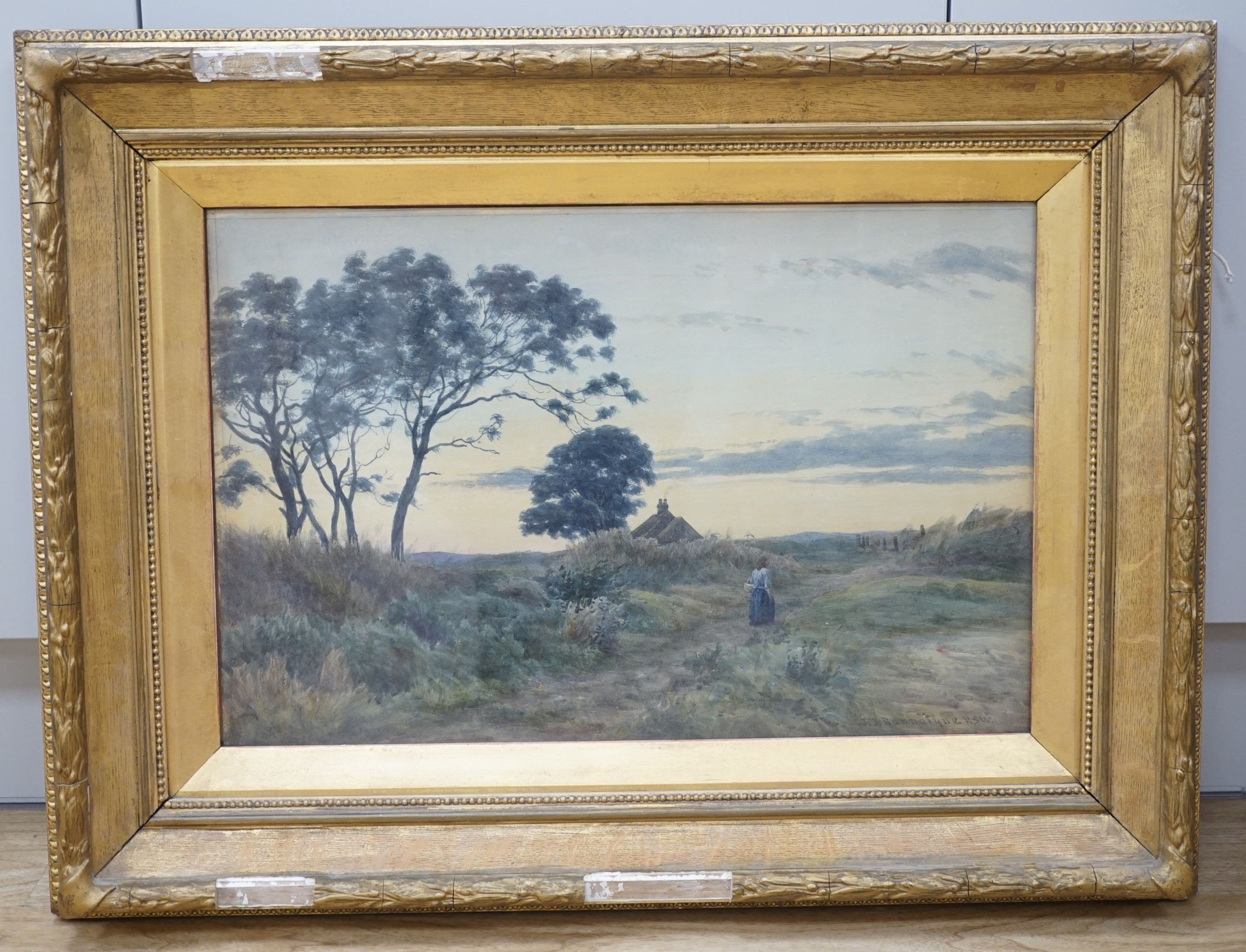 John James Bannatyne RSW (1835-1911), watercolour, ‘The path to the cottage’, signed, 34 x 51cm.